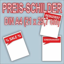 Preisschilder Preisauszeichnung Sonderangebot Sale Reduziert Rabatt DIN A4 