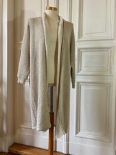 Leinen Strickjacke creme /