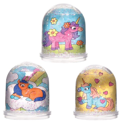 Schneekugel einhorn 4er set - schneekugel,