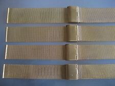 Feingliedriges Milanaise Uhrband Edelstahl 14-24 mm  goldfarben Faltschließe