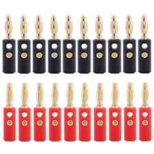 20x Bananenstecker Rot+Schwarz Banana Stecker Lautsprecherkabel vergoldet 4mm