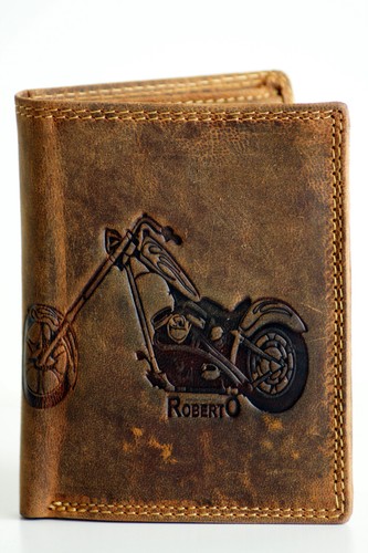 Herren leder geldbörse biker - leder,