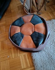Sitzpouf Sitzkissen Vintage Retro Braun Orange