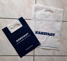 Karstadt 2x Plastiktüte blau weiß schöner shoppen Tüte Tragetasche Sammler
