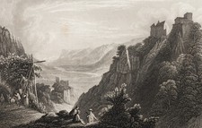 PAYNE (*1812) nach MAYER (*1791), Schloss Tyrol Landschaft, Sst. Romantik