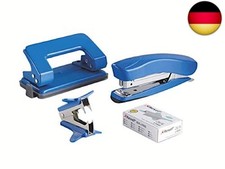 Rexel 2100069 Schreibtisch-Set mit Heftgerät und Locher (Farblich Sortiert)