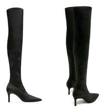 Zara Overknees Satin, Blumen