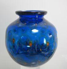 Eisch Vase Glas blau signiert 16 cm hoch schöne Form (D1)