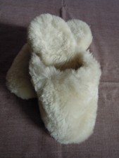 Pantoffeln ECHTFELL Clogs Hausschuh 36 Schaf Pelz cremeweiß Innenlänge ca 24 cm