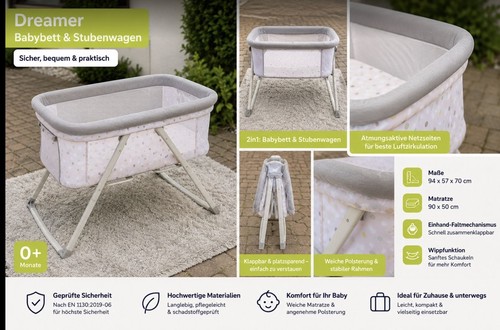 Hauck dreamer babybett wiege - hauck,