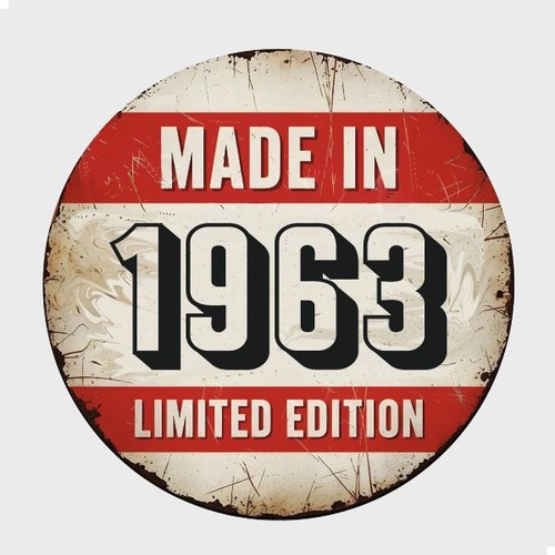 Blechschild rund made 1963 - blechschild,