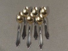 WMF 900 Fächermuster 6 Mokkalöffel 10,8 cm 100er Silberauflage (b)