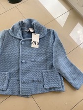 ZARA BOUCLE JACKE L HELLBLAU