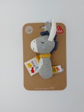 Fehn Stabgreifling Esel fehnNATUR mit Bio-Baumwolle Rassel Greifling