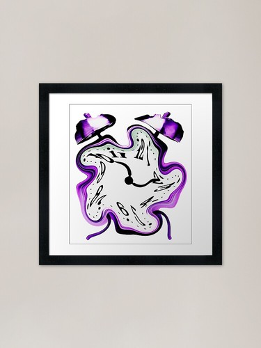 Dali uhr gerahmter kunstdruck - uhr,