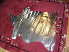 Ziegenleder, echt Leder , Lederhaut Farbe silber  ( 5 )