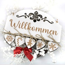Schild Willkommen - Herz