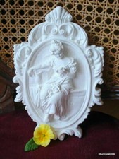 Stucco - wunderschönes Stuck Relief " Barockdame " 24 x 16 cm  101-340 Stuckgips