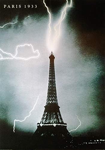 Paris eiffelturm mit blitz - eiffelturm,