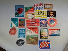 20 sehr schöne alte 50/60er Kofferaufkleber, Italien, Schweiz, guter Zustand