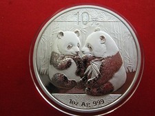 China 2009, WWF Panda 1oz 10 Yuan Silber, UNC (p054)