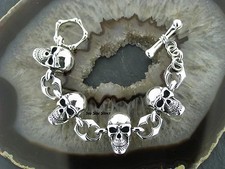 TOTENKOPFARMBAND Silberarmband 25MM BREIT Feingehalt Massiv Silber 925 bracelet 