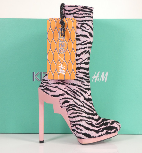 Kenzo pink zebra sock - kenzo, x
