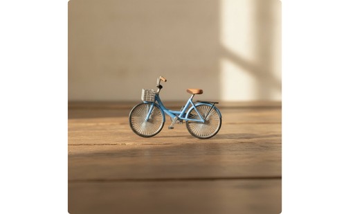 Miniaturfahrrad mit korb - miniaturfahrrad,