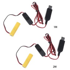 1.5V AA Dummy Battery USB Power Supply Cable with Switch Replace 1 AA Battery