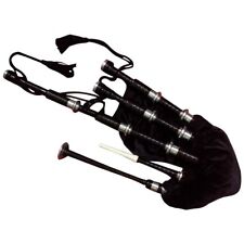 Schottische Great Highland Rosenholz Bagpipes Schwarz Farbe Silber Halter. Plain