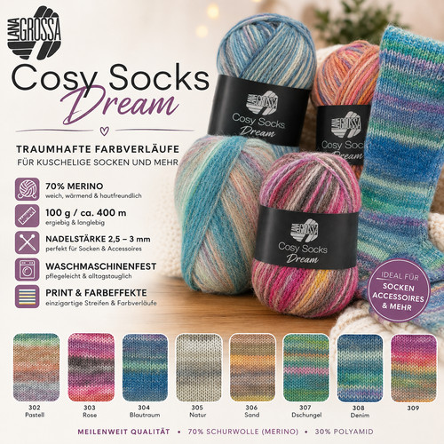 Lana grossa cosy socks dream - socks,