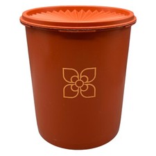 Tupperware Sonnendeckel Vorratsdose Blume Dose 19cm Orange Rot Vintage Tupper