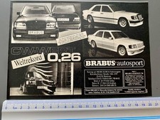 Brabus autosport Mercedes W124 Tuning CW-Wert  1985 Vintage Ad Werbung Reklame