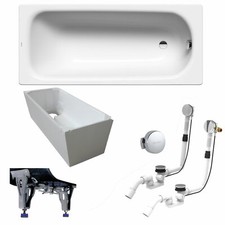 Kaldewei Stahl-Badewanne SANIFORM PLUS 362-1 160 x 70 cm Füße Träger Ablauf