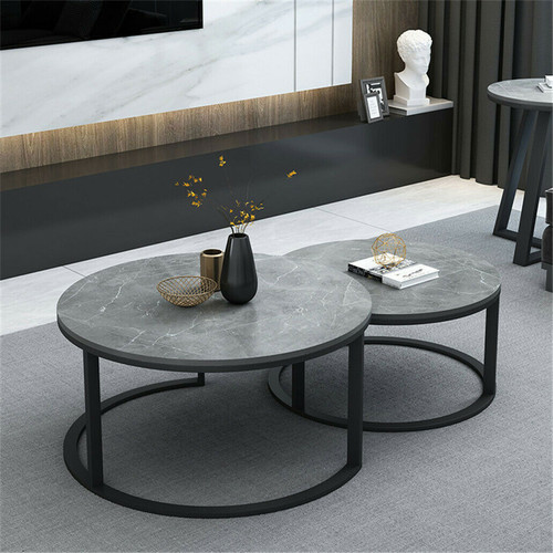 Runder marmor couchtisch set - runder,