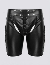 Herren PU Kunstleder Shorts