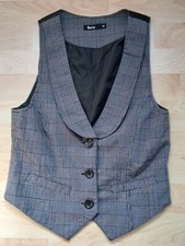 FLAME Anzugweste Damen Größe 36 hellgrau-schwarz Business-Look