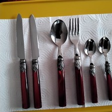 Besteck Rot, Perlmutt-Effekt 6 Teile Edelstahl 18/10