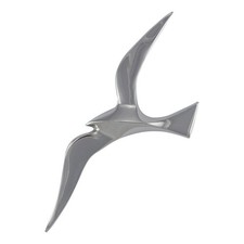 Möwe-Wandhänger Wanddeko aus Messing vernickelt 20 x 9 cm SILBERN Sea-Club