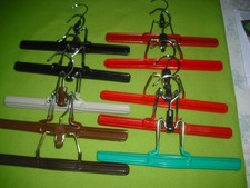 10 Stück Hosenspanner Klemmbügel Kunststoff u. Metall, gebraucht