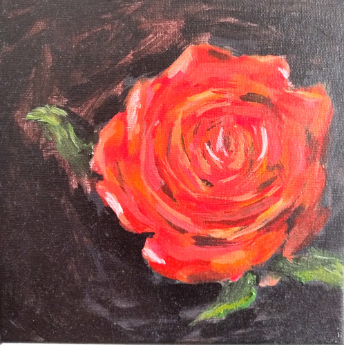 Acrylbild rote rose - acrylbild,