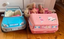 2  Barbie Jeep‘s * 2 Barbie Autos Mattel * vintage