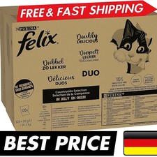 FELIX Katzenfutter nass in Gelee, Sorten-Mix, 120er Pack (120 x 85g)