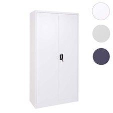 Aktenschrank HWC-H17, Stahlschrank Büroschrank, 2 Türen grau/weiß