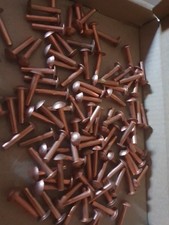 100 Stück KUPFERNIETEN Ø 4  mm  20 mm  Halbrundkopf Kupfer Nieten Vollnieten