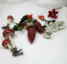 alter Christbaumschmuck Weihnachtsdeko Pilze Zapfen Glas / ev 694(32)