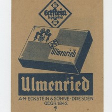 Dresden Zigarettenfabrik Eckstein Ulmenried Cigaretten Tüte Reklame historisch