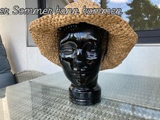 Damen Hand Gehäkelt Sommer Hut Sonnenhut Gestrickt Strandhut Handarbeit