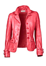 Designer lederjacke mandarin - , mandarin/