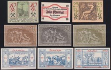 16 x Notgeld Deutschland: Waldenburg Großbreitenbach Gr.-Nordende